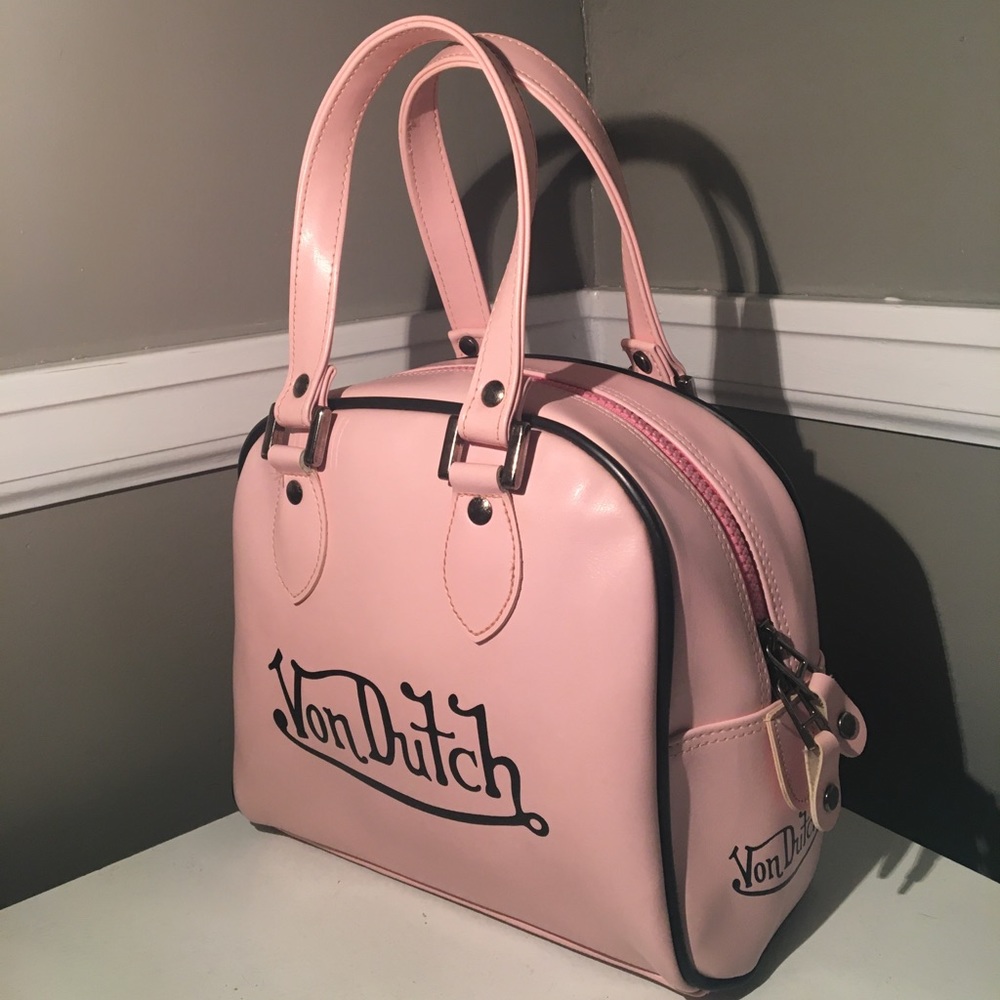 Von Dutch Light Pink Bowling Bag